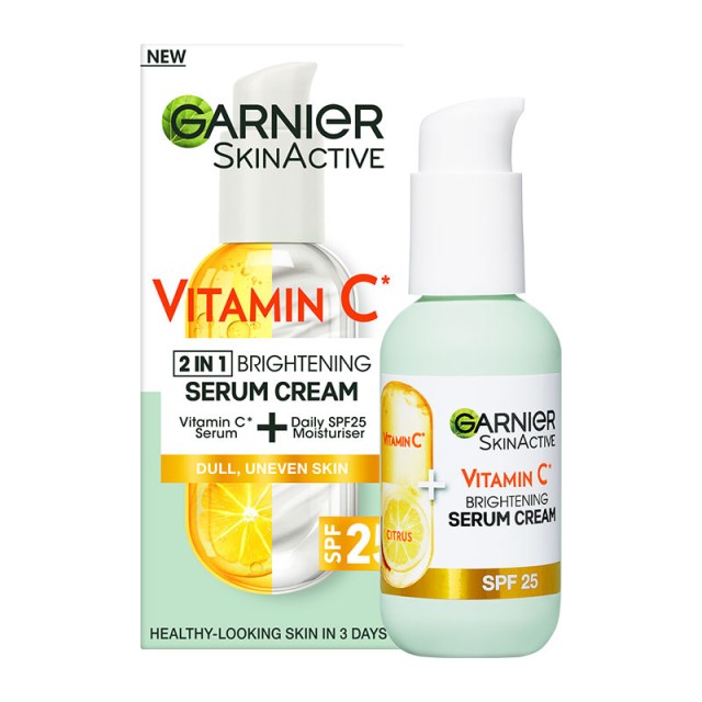 Garnier SkinActive Vitamin C 2in1 SPF25 Brightening Serum Cream 50ml