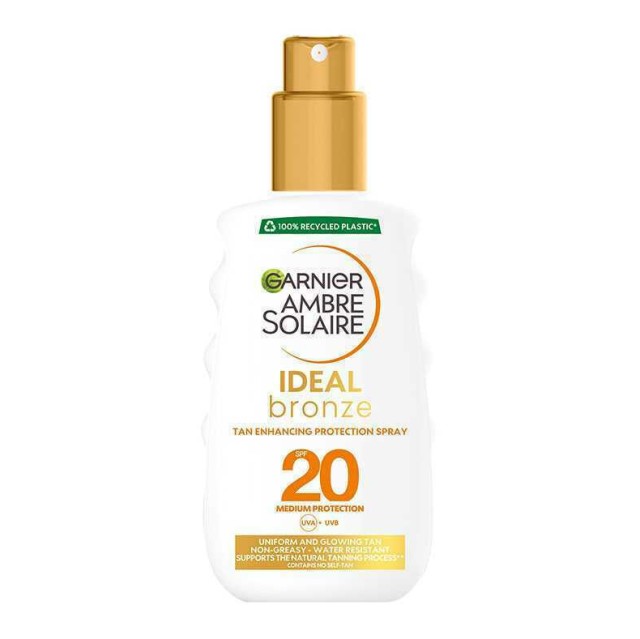 Garnier Ambre Solaire Ideal Bronze Tan Enhancing Protection Spray SPF20+ Αντηλιακό Σπρέι 200ml