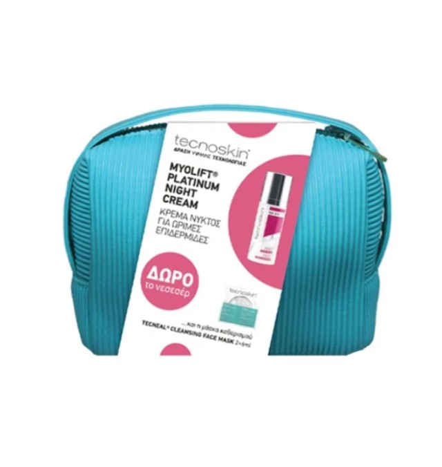 Tecnoskin Set Myolift Platinum Night Cream 50ml & Δωρο Tecnoskin Tecneal Cleansing Face Mask 2x6ml & Δωρο Νεσεσέρ