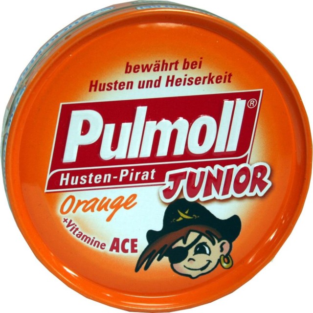 PULMOLL Junior Καραμέλες για Παιδιά με Πορτοκάλι & Βιταμίνες A,C και Ε 45gr