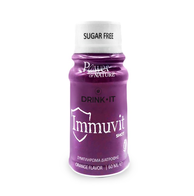 Power Health Drink It Immuvit Shot Συμπλήρωμα Διατροφής με γεύση Πορτοκάλι 60ml