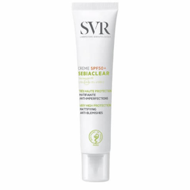 SVR Sebiaclear Creme SPF50+ Ενυδατική Ματ Κρέμα Προσώπου με αντιηλιακό δείκτη 40ml