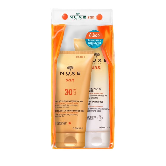 Nuxe Set Sun Delicious Lotion SPF30 150ml & ΔΩΡΟ After Sun Hair & Body Shampoo 200ml