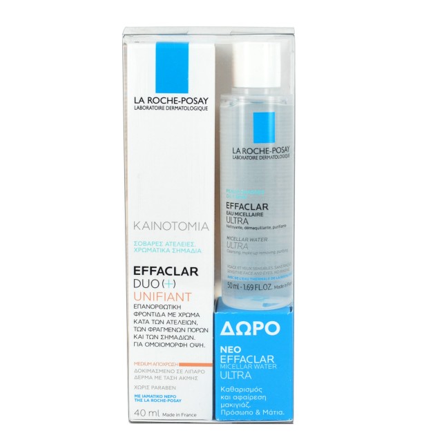 La Roche Posay Effaclar Duo [+] Unifiant Medium Απόχρωση 40ml & Δώρο Effaclar Eau Micellaire Ultra 50ml