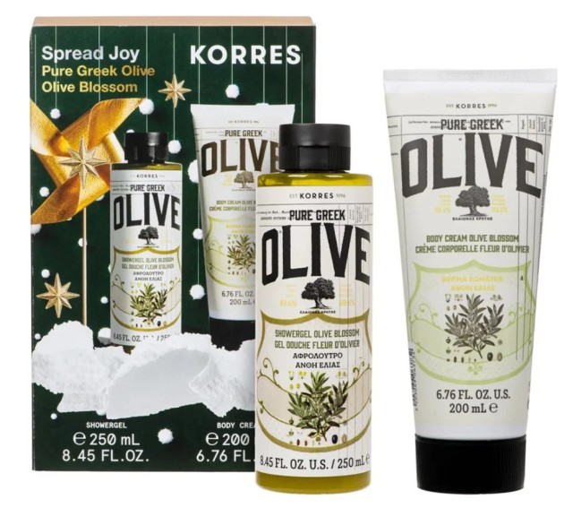 Korres Set Spread Joy με Pure Greek Olive Blossom Shower Gel Αφρόλουτρο 250ml & Pure Greek Olive Blossom Body Milk Ενυδατικό Γαλάκτωμα Σώματος με Άνθη Ελιάς 200ml