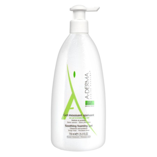 ADERMA GEL MOUSSANT APAISANT 750ML