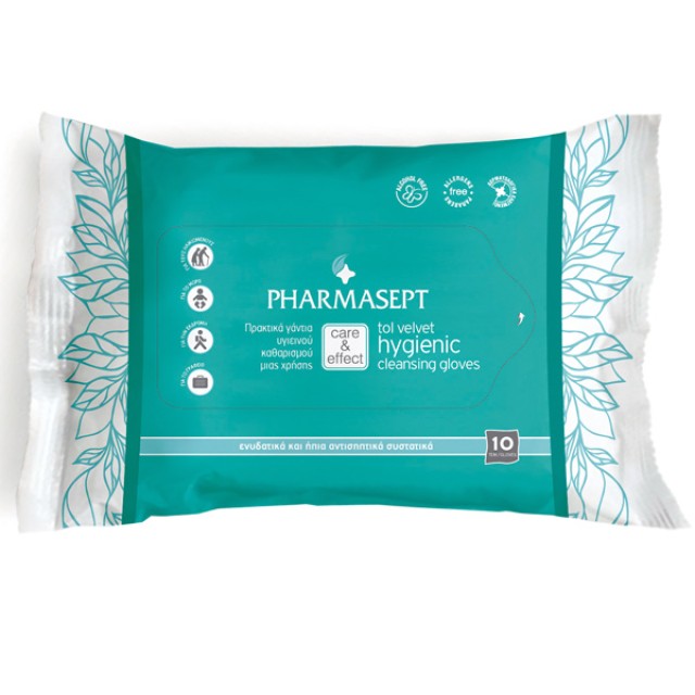 PHARMASEPT Tol Velvet Hygienic Cleansing Gloves 10τμχ