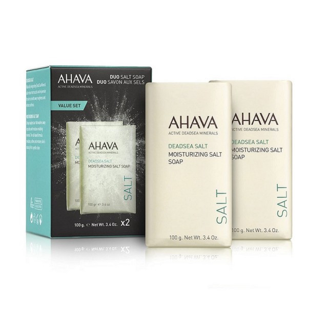 Ahava Duo Salt Soap Deadsea Salt Moisturizing Salt Soap Μπάρα Σαπουνιού με Άλατα της Νεκράς Θάλασσας 2x100gr