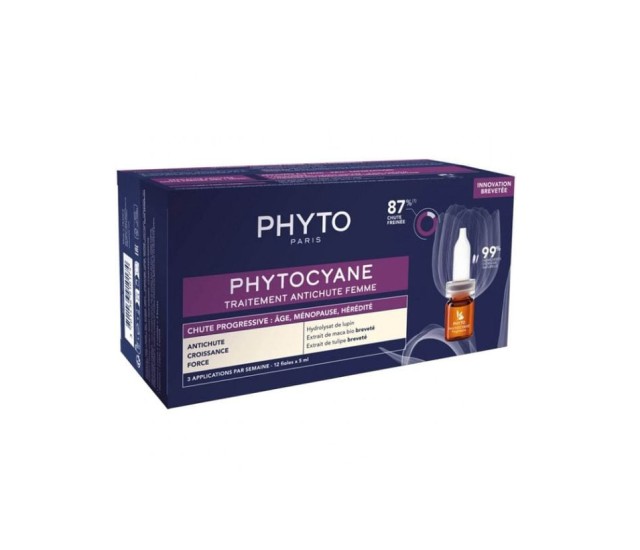 Phyto Phytocyane Anti-Hair Loss Progressive Treatment for Women 12 φυαλίδια x 3,5ml