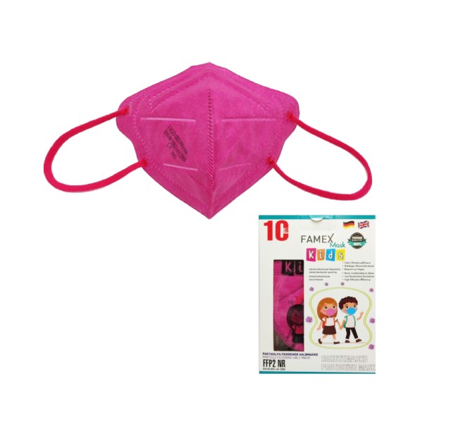 Famex Mask Kids Παιδικές Μάσκες Προστασίας Ροζ Σκούρο FFP2 NR 10τμχ