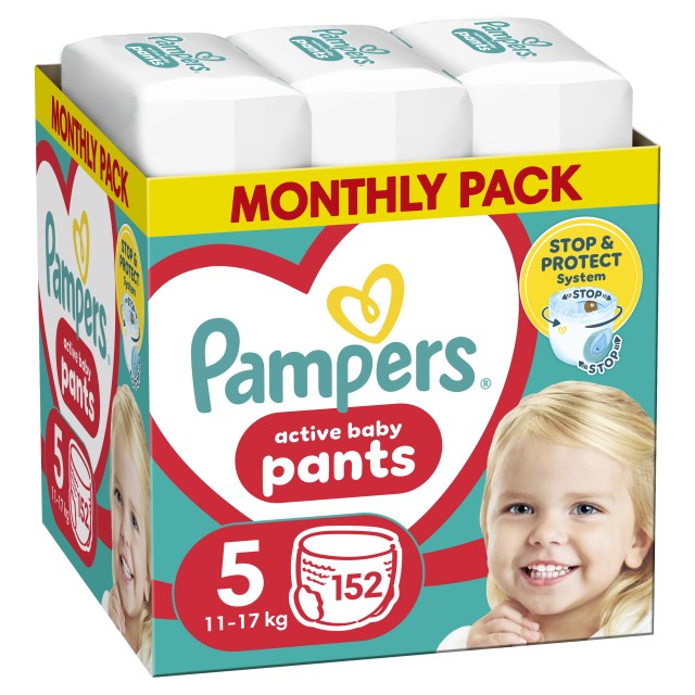 Pampers Active Baby Pants No.5 (11-17kg) 152 Πάνες