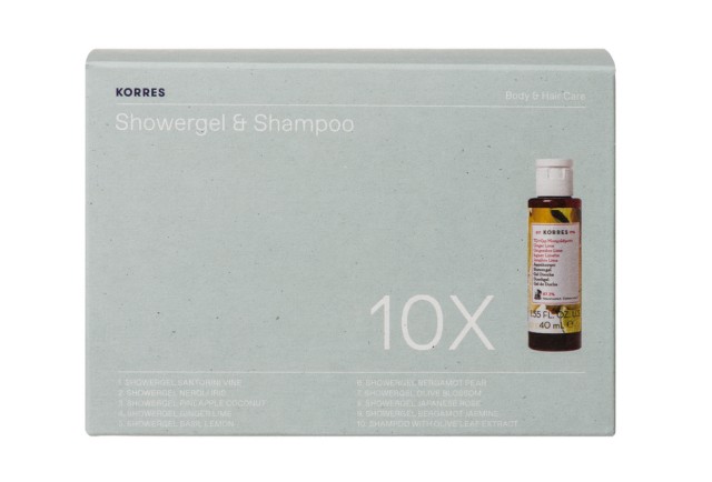 Korres Set Showergel & Shampoo 10pcs 40ml