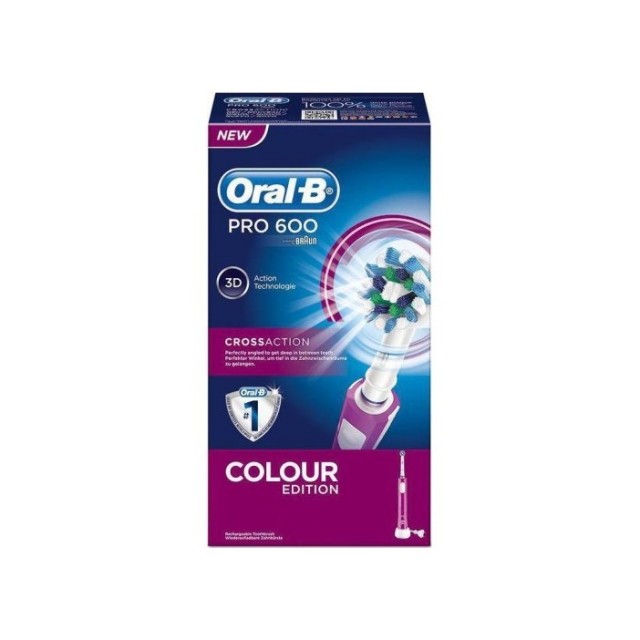 ORAL-B ΗΛΕΚΤΡΙΚΗ ΟΔΟΝΤΟΒΟΥΡΤΣΑ PRO 600 CROSS ACTION ΡΟΖ 1 ΤΜΧ