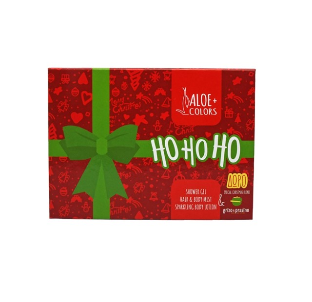 Aloe+ Colors Gift Box Ho Ho Ho Shower Gel 250ml + Ho... Ho... Ho...! Hair & Body Mist 100ml + HO... HO... HO...! Sparkling Body Lotion 100ml + ΔΩΡΟ Spesial Christmas Blend