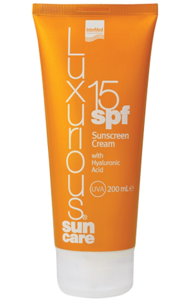 INTERMED Luxurious Sun Care Body Sunscreen Cream with Hyaluronic Acid SPF15 200ml