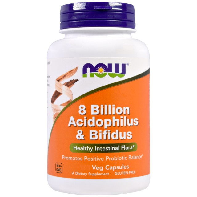Now Foods 8 Billion Acidophilus & Bifidus 60 Veget.caps