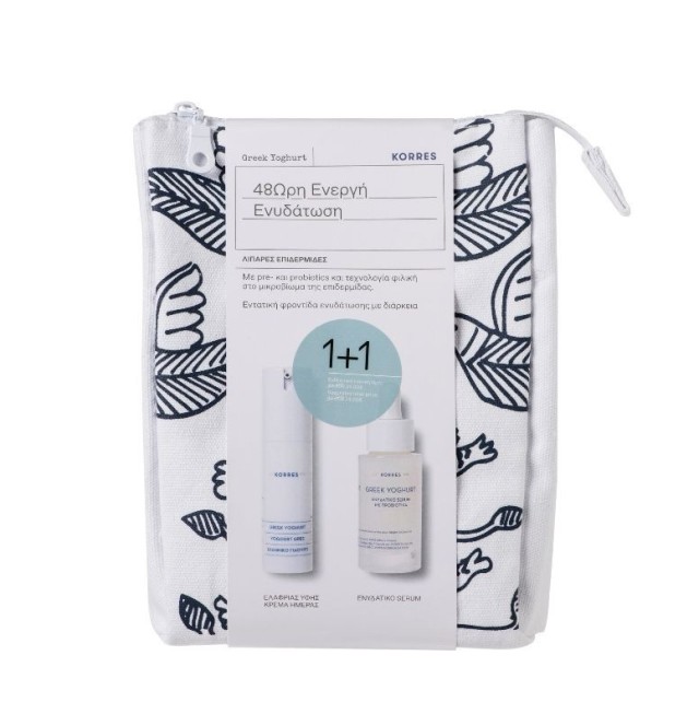 Korres Set Greek Yoghurt Ενυδατικό Serum με προβιοτικά 30ml + Greek Yoghurt Day Cream Ελαφριάς Υφής Λιπαρές Επιδερμίδες 30ml