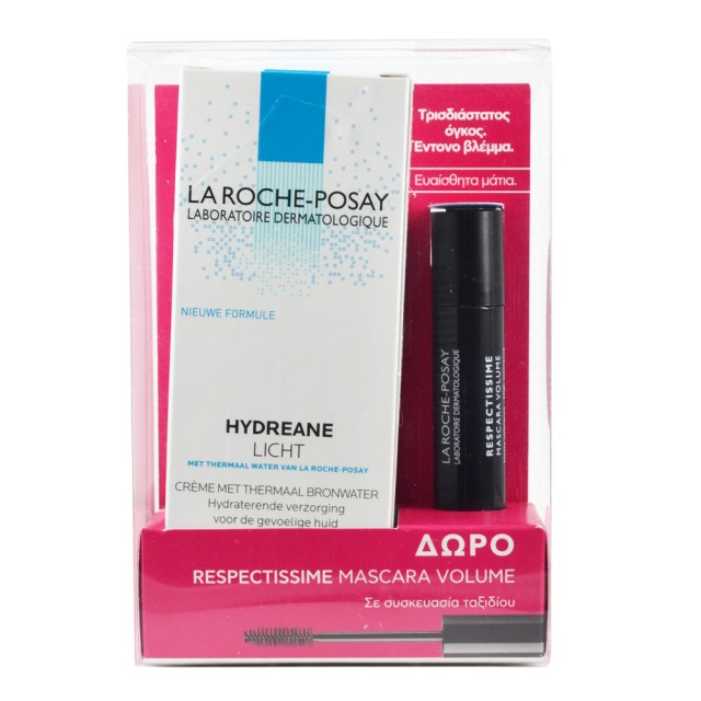 LA ROCHE POSAY Hydreane Legere Creme 40ml + Δώρο Respectissime Mascara Volume Μαύρη 4.5ml Travel Size