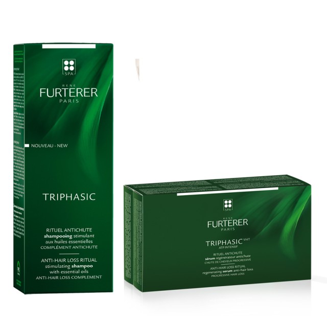 Rene Furterer Set Triphasic Progressive Rituel Antichute 8vialsx5,5ml + Rene Furterer Triphasic Shampoo 200ml