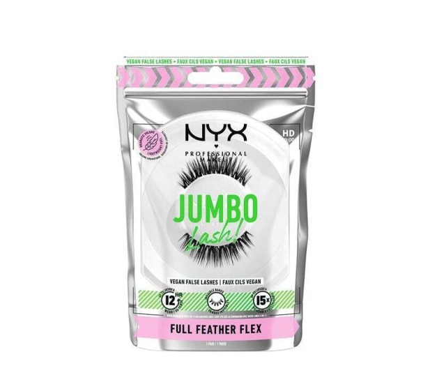 Nyx Professional Make Up Jumbo Lash! Vegan False Lashes Full Feather Flex 1 Ζευγάρι