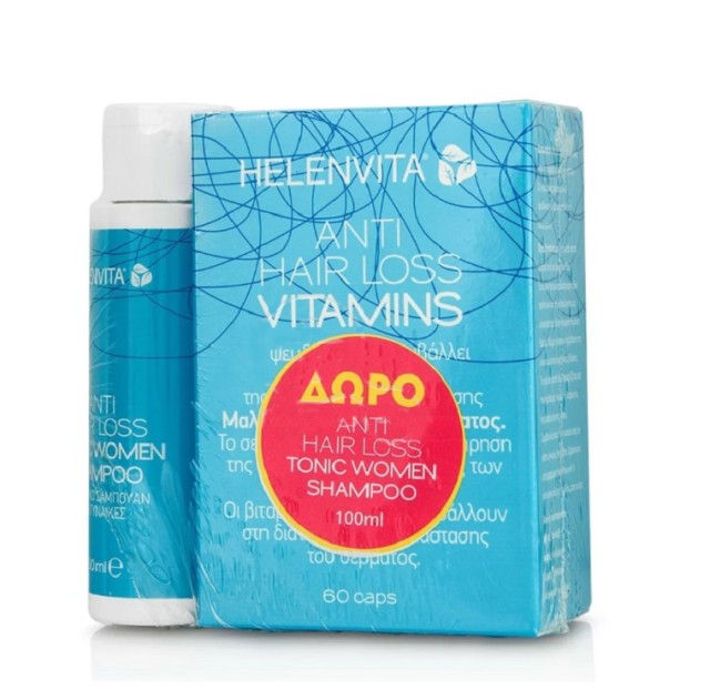 Helenvita Anti Hair Loss Vitamins Συμπλήρωμα Διατροφής 60caps + Δώρο Anti Hair Loss Tonic Women Shampoo 100ml