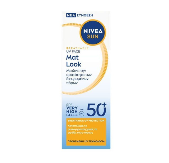 Nivea Sun UV Mat Look Face Cream Αντηλιακή Κρέμα Προσώπου SPF50+, 40ml
