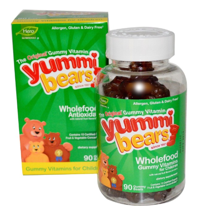 HERO YUMMIE BEARS ζελεδάκια WHOLEFOOD+ANTIOXIDANDS 90 gummys