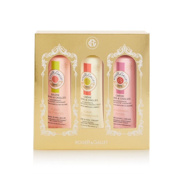 Roger&Gallet Hand & Nail Cream Trio (Fleur de Figuier, Gingembre Rouge, Fleur d' Osmanthus) Κρέμες Χεριών και Νυχιών 3x30ml