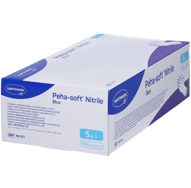 Hartmann Peha-soft Γάντια Μπλε Νιτριλίου Χωρίς Πούδρα Small 150τμχ