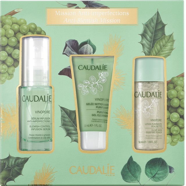 Caudalie Set Mission Anti-Imperfections Vinopure Serum Infusion Anti-Imperfections 30ml + Δώρο Vinopure Gelee Nettoyante Purifiante 30ml + Vinopure Lotion Purifiante Peau Nette 50ml
