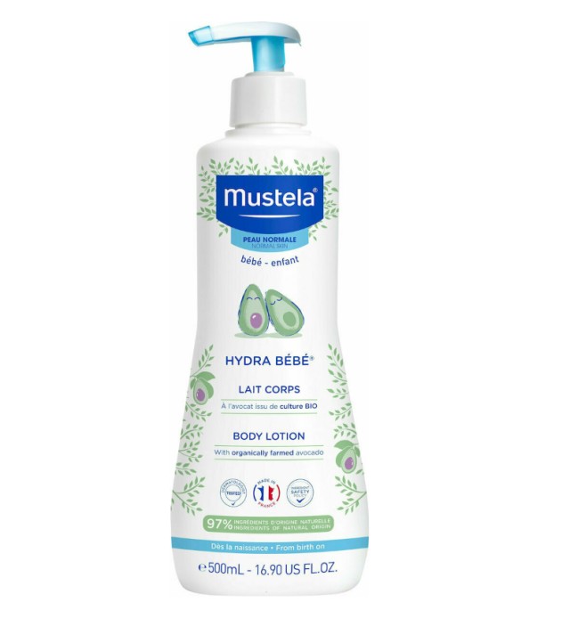 Mustela Hydra Bebe Βρεφική Κρέμα Ενυδάτωσης Σώματος με Βιολογικό Αβοκάντο 500ml