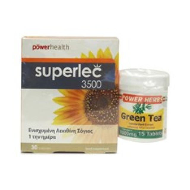 POWER HEALTH SUPERLEC 3500 30caps + POWER HEALTH GREEN TEA 15tabs 1000mg