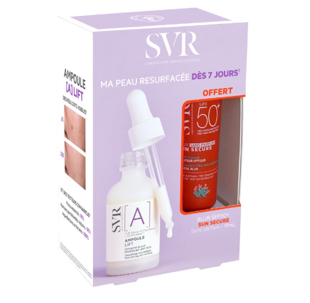 SVR Set[A] Ampoule Lift Retinol Anti-Wrinkle Smoothing Serum 30ml & Δώρο Sun Secure Spf50+ Blur Fragrance Free Mousse Cream 15ml