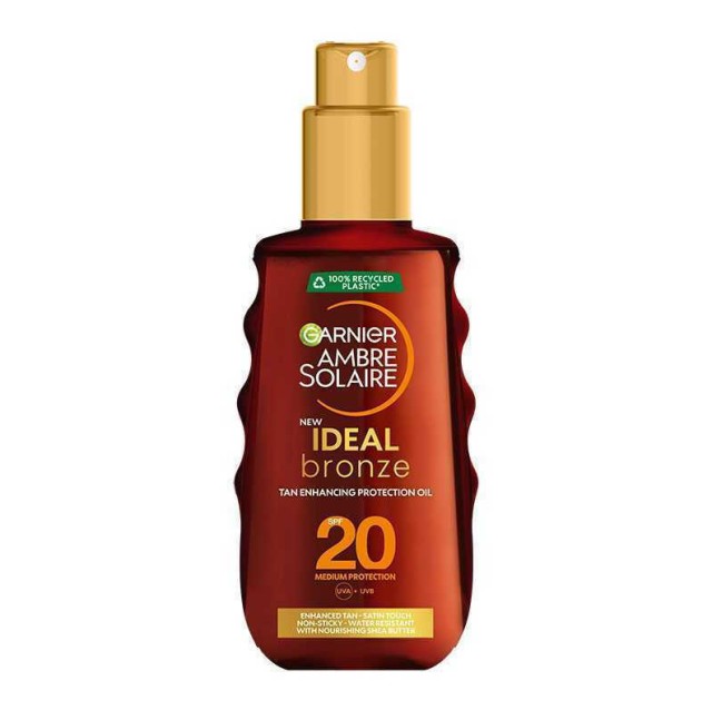Garnier Ambre Solaire Ideal Bronze Tan Enhancing Protection Oil SPF20+ Αντηλιακό Λάδι 150ml