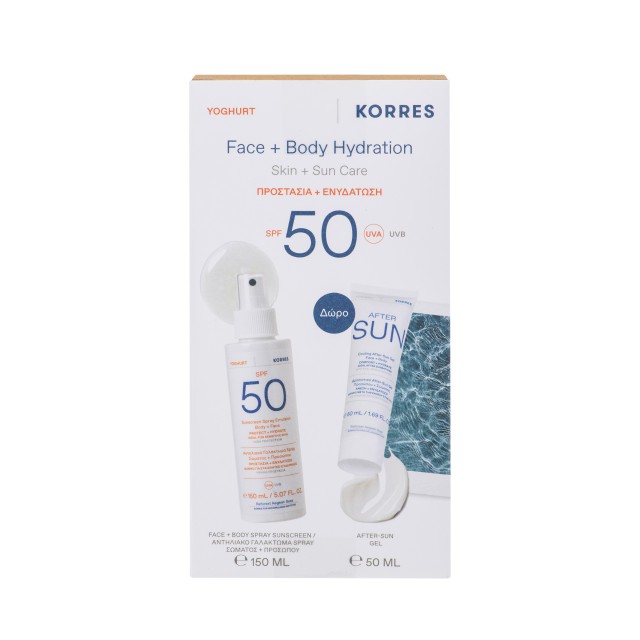 Korres Set Yoghurt Sunscreen Spray Emulsion Face-Body Spf50 150ml & Δώρο After Sun Cooling Gel Face-Body 50ml