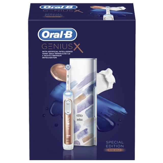 Oral-B Επαναφορτιζόμενη Ηλεκτρική Οδοντόβουρτσα Genius X 10000 Limited Edition Rose Gold AI 1τμχ
