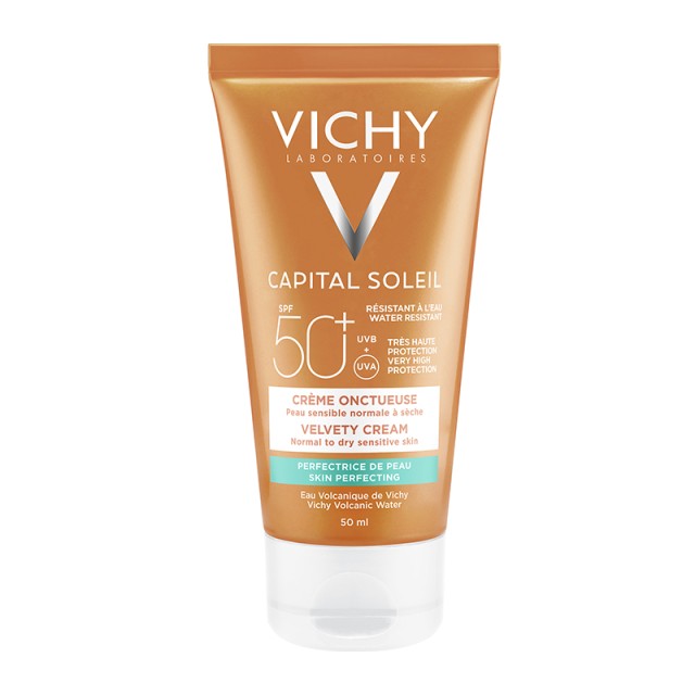 VICHY Capital Soleil Αντηλιακή Κρέμα Προσώπου SPF50+ Με Βελούδινη Υφή, 50ml