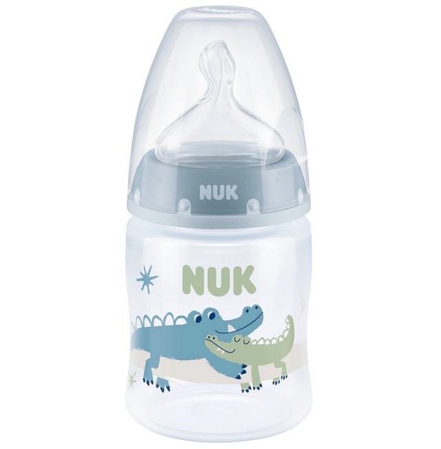 Nuk First Choice+ Μπιμπερό Με Θηλή Σιλικόνης M Γκρί 0-6m 150ml 1τμχ