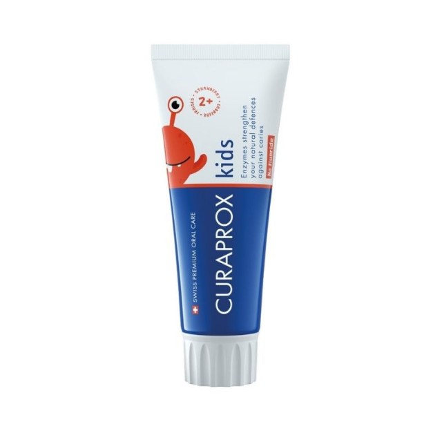 Curaprox Toothpaste For Kids Παιδική Οδοντόκρεμα από 2 Ετών και Άνω με Γεύση Φράουλας χωρίς Φθόριο 60ml
