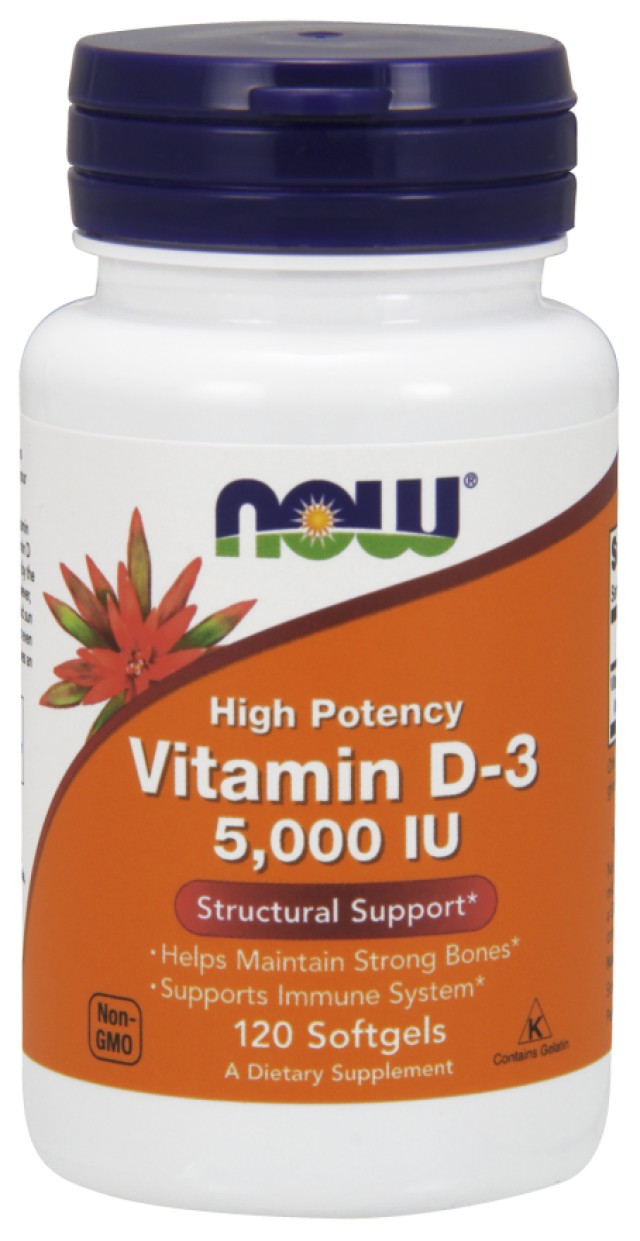 Now Foods Vitamin D-3 5000IU 120 Softgels