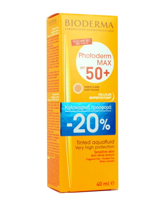 BIODERMA PHOTODERM MAX AQUAFLUIDE TEINTE CLAIRE SPF 50 40ML PRICE OFF -20%