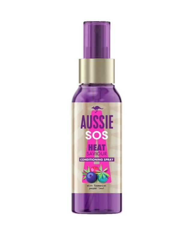 Aussie SOS Heat Saviour Leave on Spray Σπρέι Προστασίας από τη Θερμότητα για Ξηρά και Ταλαιπωρημένα Μαλλιά 100ml