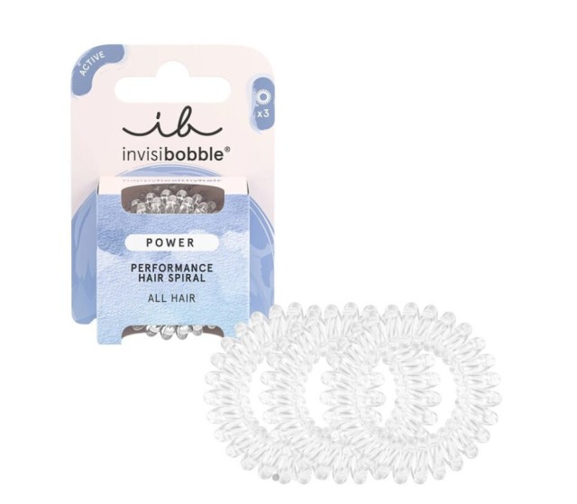 Invisibobble Power Performance Crystal Clear Λαστιχάκια Μαλλιών 3τμχ