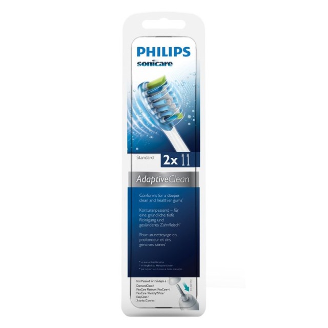 Philips Sonicare Adaptive Clean Standard HX9042 Ανταλλακτικές Κεφαλές Ηλεκτρικής Οδοντόβουρτσας 2 Τμχ.