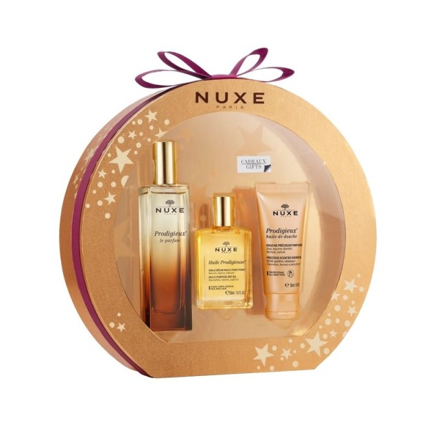 NUXE GIFT SET Prodigieux le Parfum 50ml + Huile Prodigieuse 30ml + Prodigieux Huile de Douche 30ml