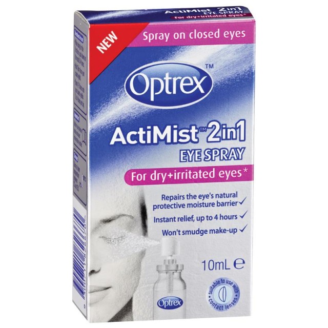 Optrex Actimist Σπρέι 2 σε 1 για Ξηρά & Ερεθισμένα Μάτια 10ml