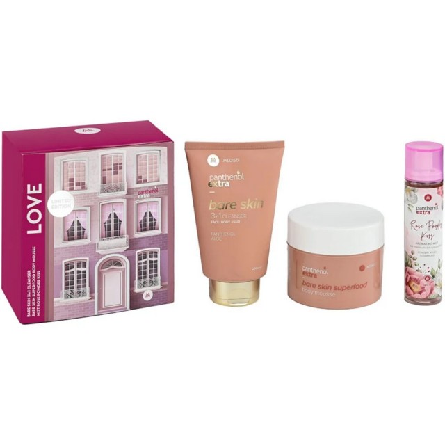 Medisei Panthenol Extra Love Set Περιποιήσης Σώματος & Μαλλιών 3σε1 200ml & Αρωματικό Mist 100ml & Ενυδατική Μους Σώματος 230ml