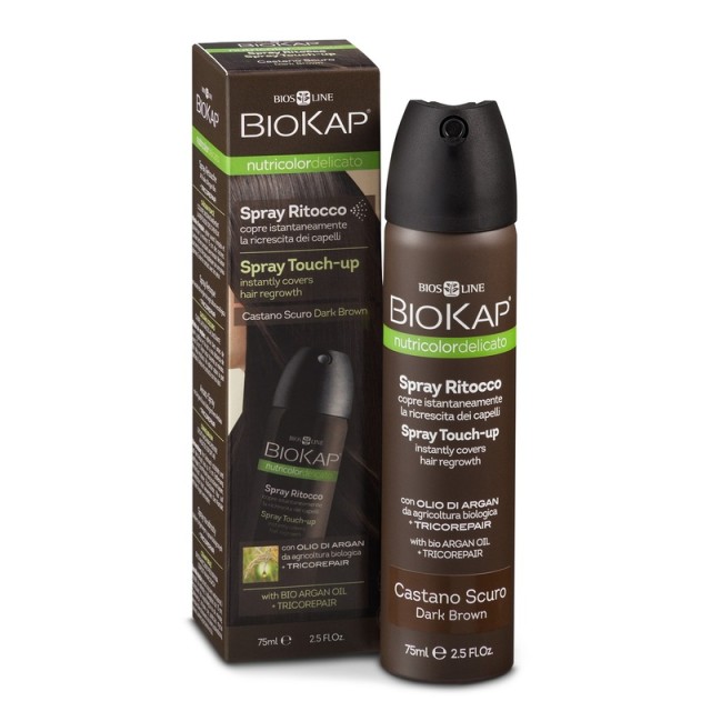 BioKap Nutricolor Spray Touch-Up Εκνέφωμα για την Κάλυψη της Ρίζας Σκούρο Καστανό 75ml