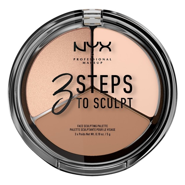 NYX PM 3 Steps To Sculpt Παλετα Highlighter 1 Fair 160gr