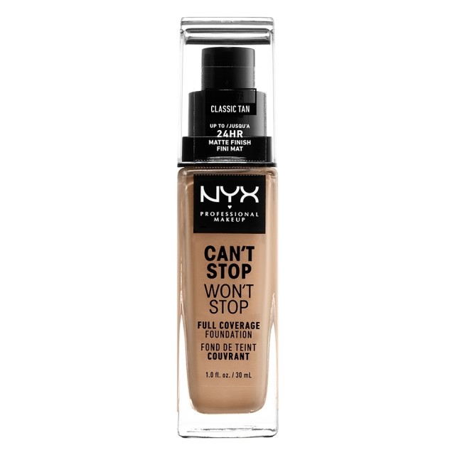 NYX PM Can't Stop Won't Stop Full Coverage Foundation  12 CLASSIC TAN 30ml